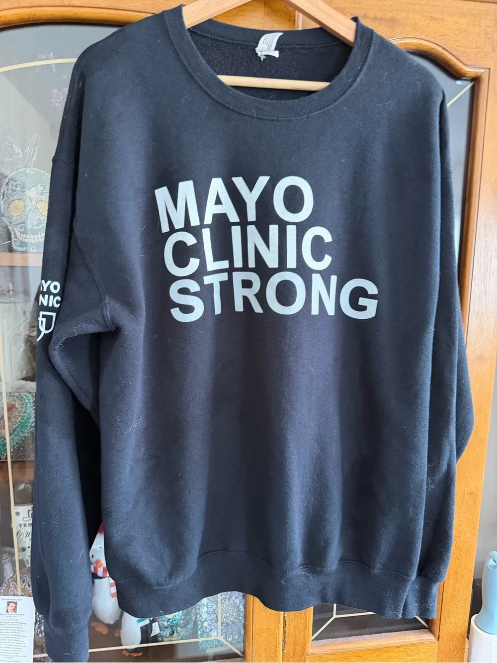 Mayo Clinic strong navy large unisex Black Crewneck Sweatshirt